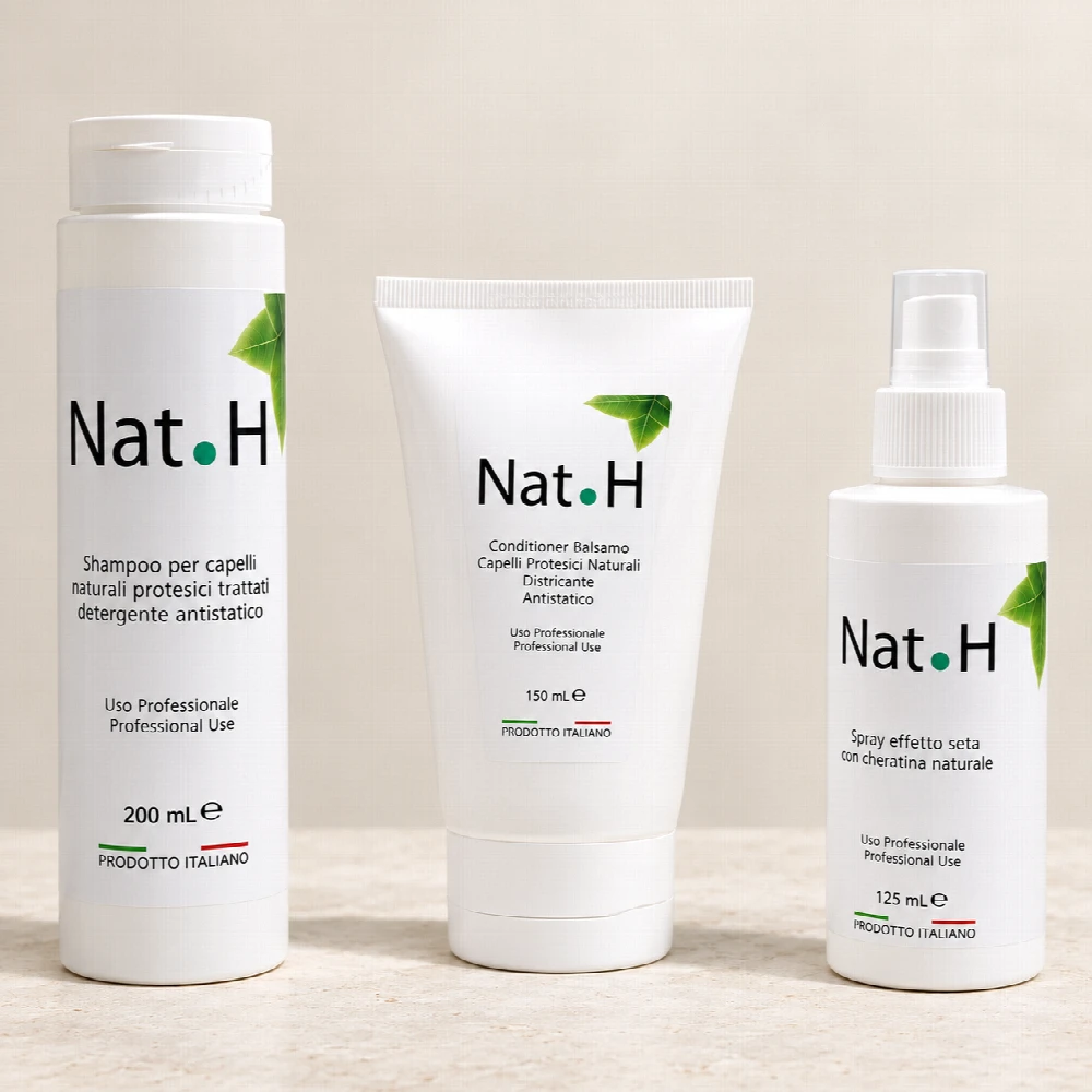 Linea Nat.H: shampoo, balsamo e spray per capelli veri