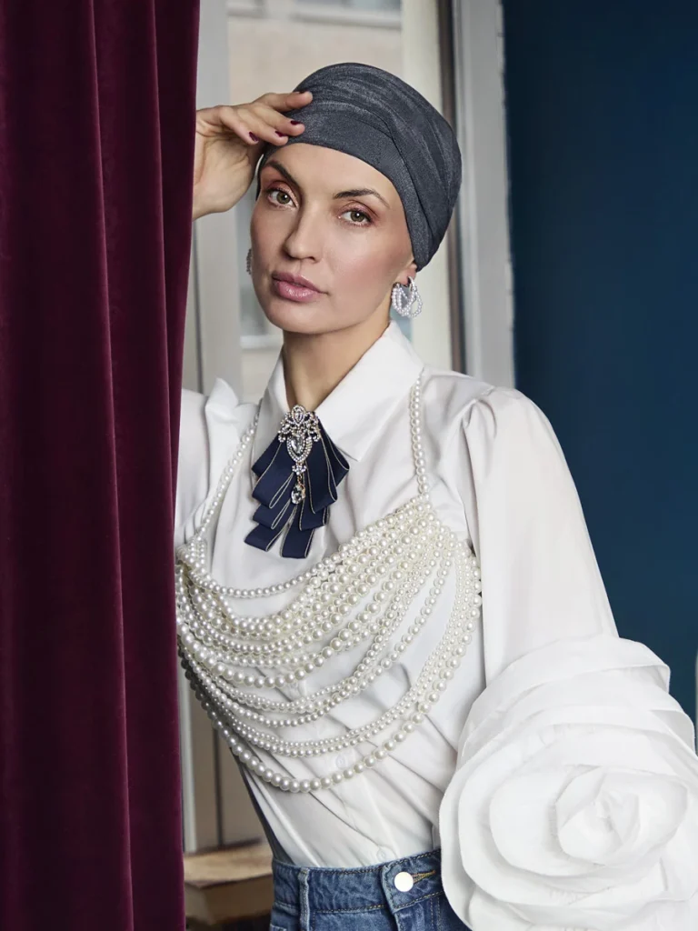 Turbante donna HocAria Boho 3050-4154 - Shadow Blue — collezione autunno/inverno 2026–2027