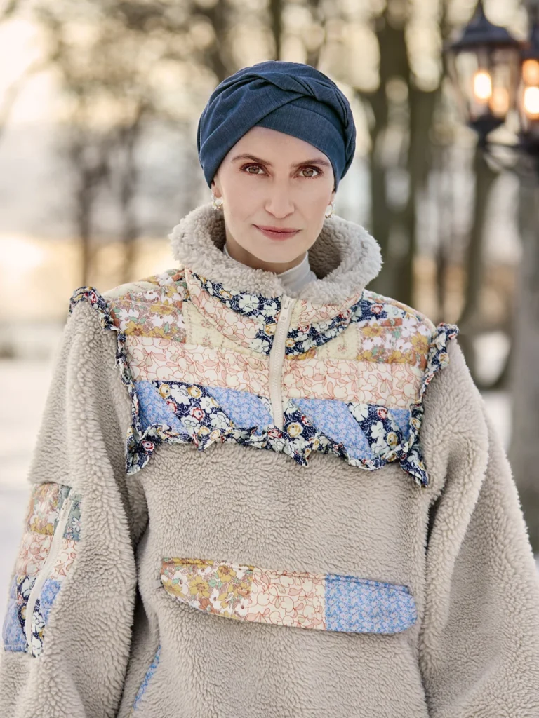 Turbante donna HocShakti 1614-4131 con fascia - Dark Blue Denim — collezione autunno/inverno 2026–2027