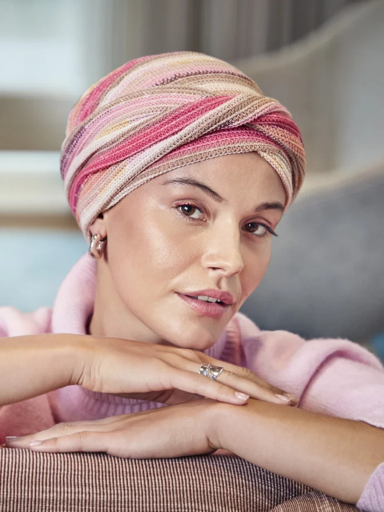 Turbante donna HocZoya Viva 1592-4153 - Pink Autumn Stripes — collezione autunno/inverno 2026–2027